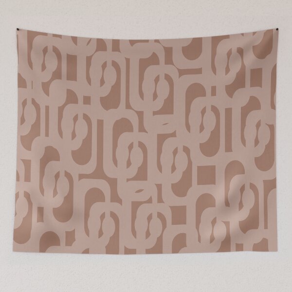 Item preview, Mid Century Modern Contemporary Loop Pattern in Double Mocha Brown designed and sold by kierkegaard.