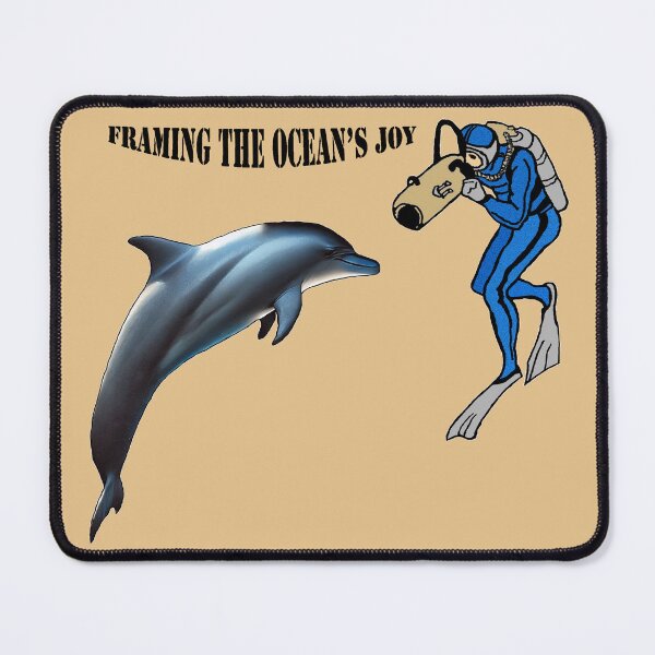 Item preview, Vintage SCUBA Diving Diver Photographing a Dolphin Underwater URM designed and sold by urmaddad.