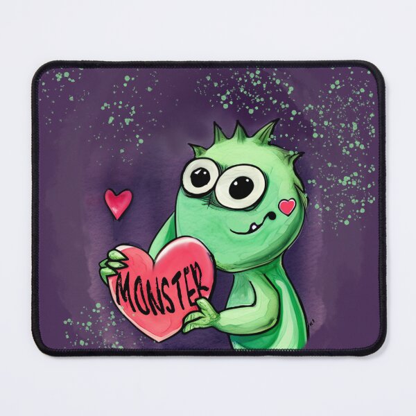 Item preview, Green Love Monster - Cartoon Grunge Art designed and sold by Art-Speaks.