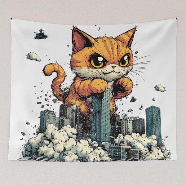 Item preview, Kittyzilla Attacks designed and sold by NomadicDreamer.