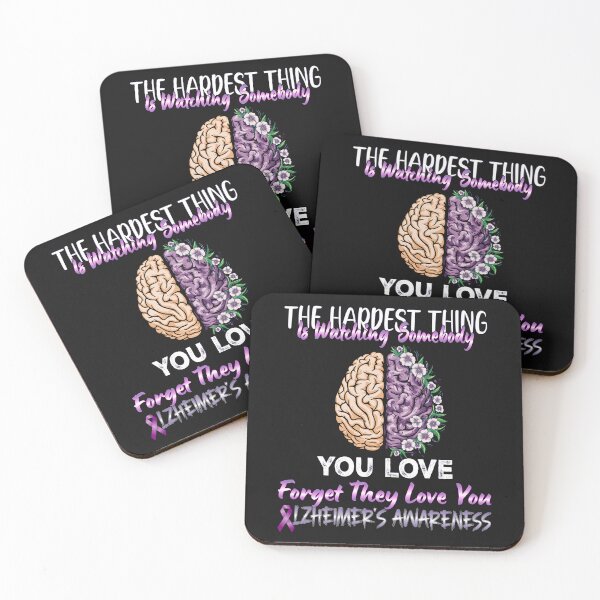 Item preview, The Hardest Thing is Watching Somebody You Love Forget They Love You Purple Dementia Flower Brain  designed and sold by Smix Pixels.