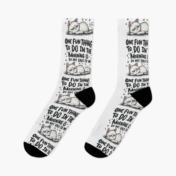 Item preview, One Fun Thing To Do In The Morning Is Not Talk To Me Coffee Cat designed and sold by Blok45.