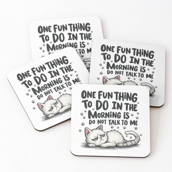 Item preview, One Fun Thing To Do In The Morning Is Not Talk To Me Coffee Cat designed and sold by Blok45.