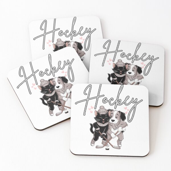 Item preview, Hockey Cat Dog Romance Sticks and Puck designed and sold by JediKittenWars.