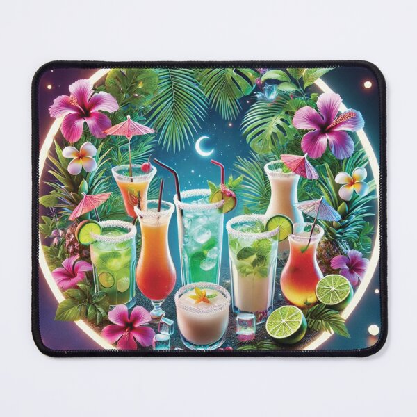 Item preview, Moonlit Tropical Cocktails: Nighttime Paradise Glow designed and sold by PawtopiaDesigns.