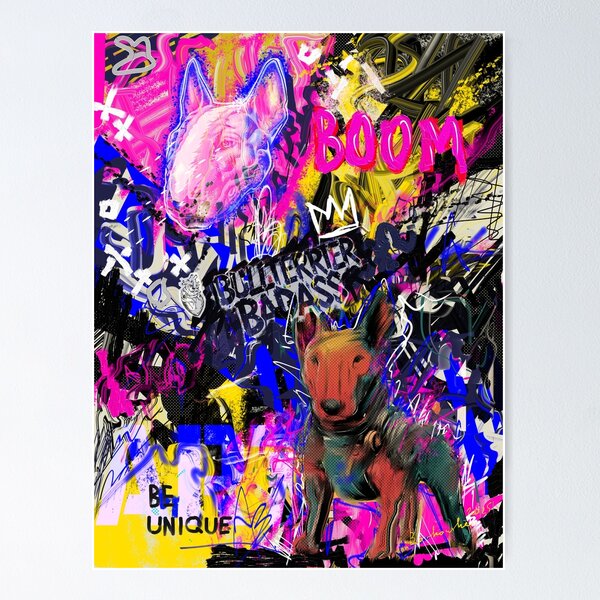 Item preview, Graffiti style pop art Bullterrier Badaas designed and sold by Ms. Bork.