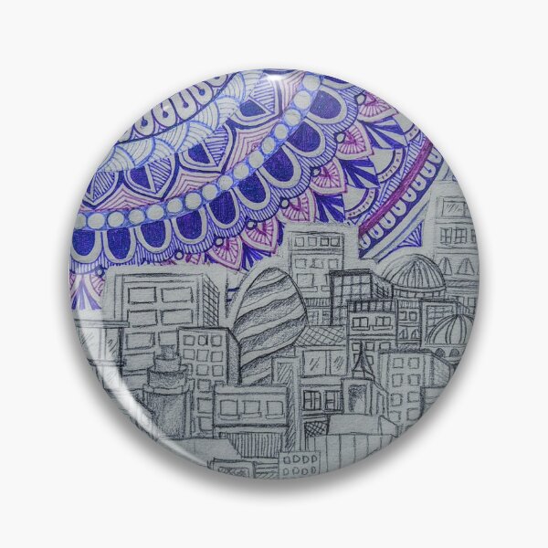 Item preview, Mandala with buildings architecture designed and sold by drawingwithmi.