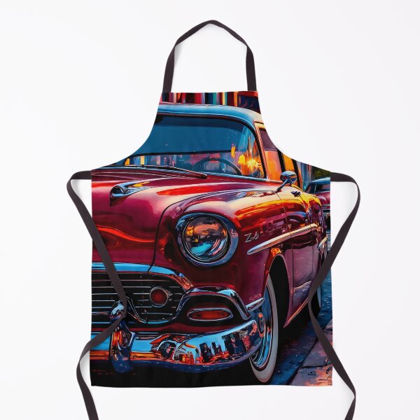 Item preview, Vintage Red Chevy BelAir in Havana – Sunset Impressionistic Painting designed and sold by RvinJo8.