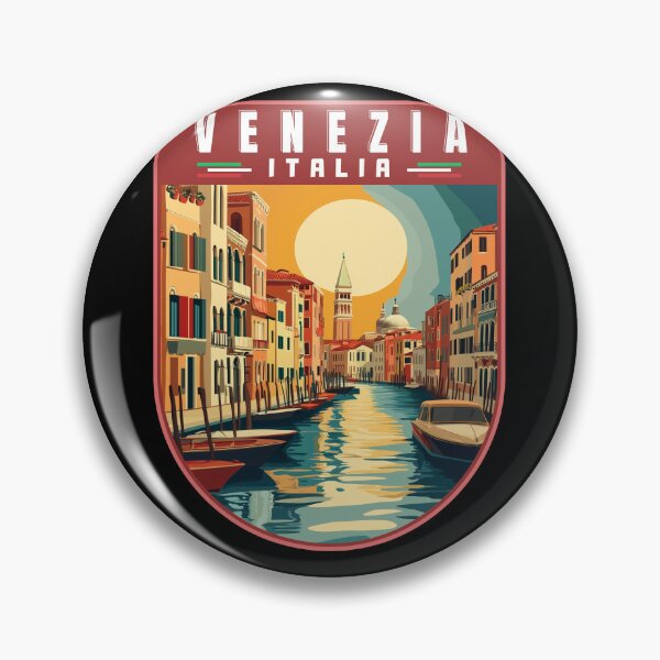 Item preview, Venezia in Veneto Italy Retro Travel Art Bagde designed and sold by MaateoDesign.