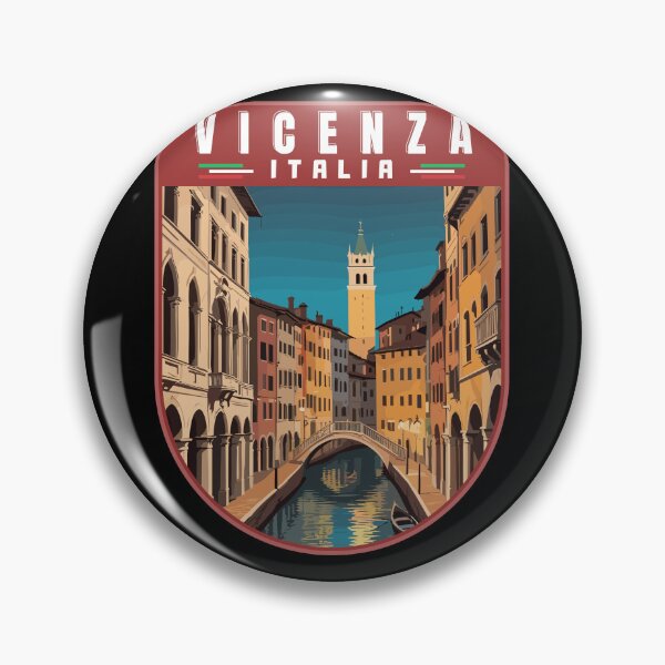 Item preview, Vicenza in Veneto Italy Retro Art Travel Bagde designed and sold by MaateoDesign.