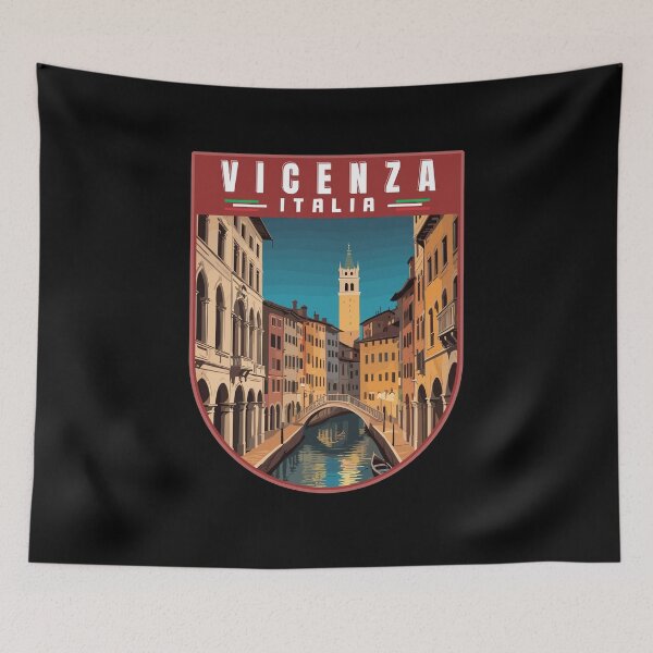 Item preview, Vicenza in Veneto Italy Retro Art Travel Bagde designed and sold by MaateoDesign.