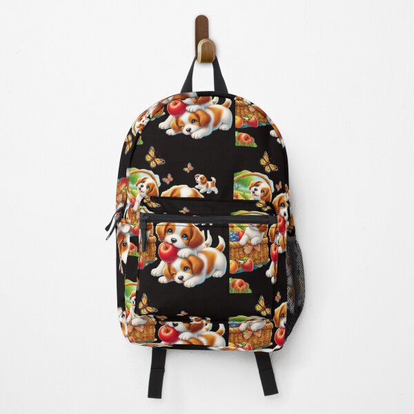 Item preview, Puppy brittany dogs fruits and butterflies designed and sold by DamioPolArt.