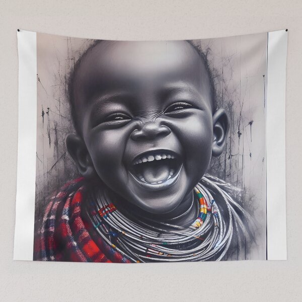 Item preview, A Happy Maasai Child art style by shs_kenya  designed and sold by Shs-Kenya.