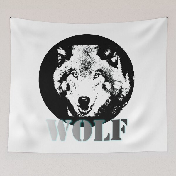 Artikelvorschau, Skizze eines Wolfes mit dem Wort „WOLF“ Version 2 entworfen und verkauft von natalik2024.