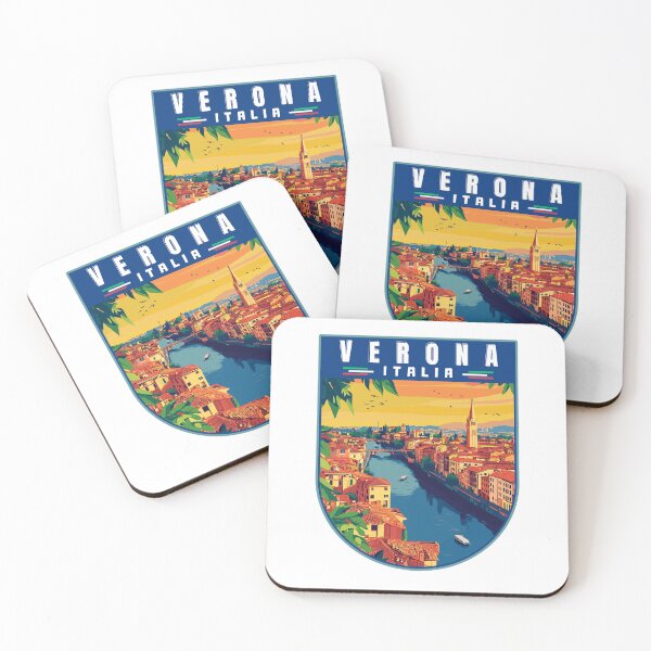 Item preview, Verona in Veneto Italy Retro Travel Art Bagde designed and sold by MaateoDesign.