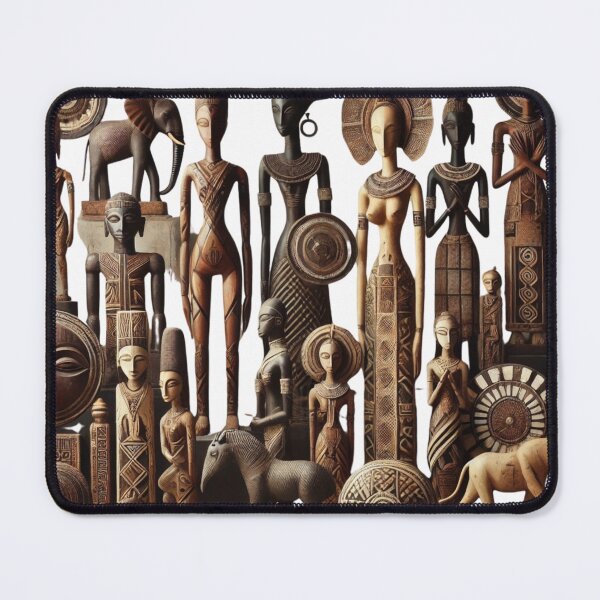 Item preview, Traditional African Art Sculptures – Intricate Wooden Carvings and Cultural Patterns designed and sold by RelaxMusic.