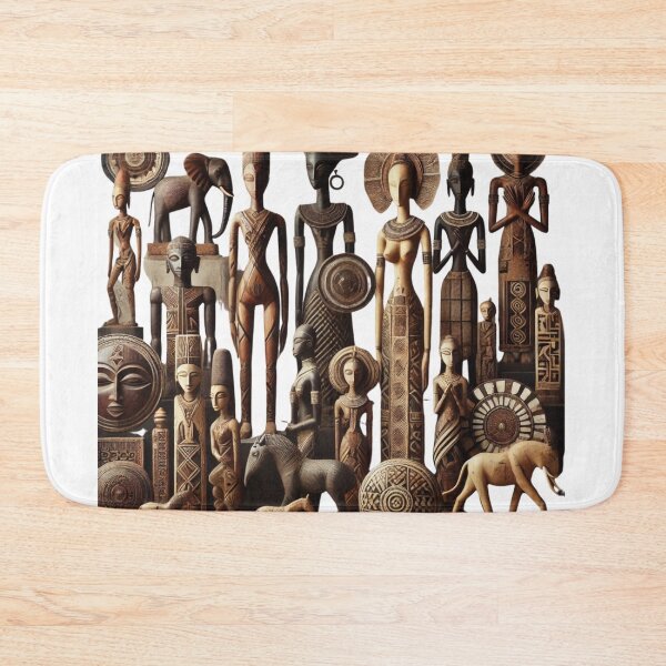 Item preview, Traditional African Art Sculptures – Intricate Wooden Carvings and Cultural Patterns designed and sold by RelaxMusic.