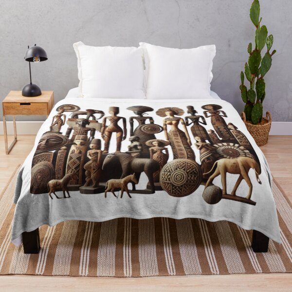 Item preview, Traditional African Art Sculptures – Intricate Wooden Carvings and Cultural Patterns designed and sold by RelaxMusic.