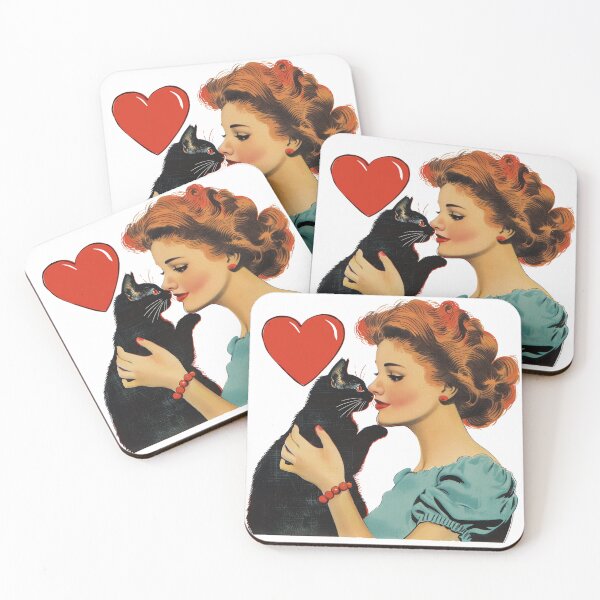 Item preview, Gato retro vintage de San Valentín designed and sold by MendaciousMina.