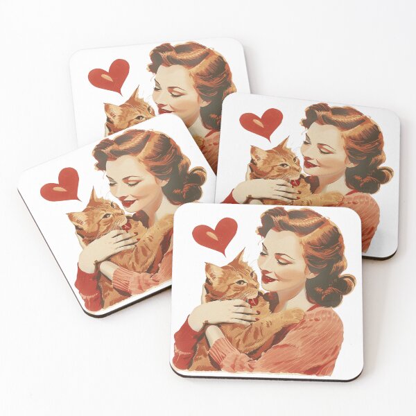 Item preview, Gato retro vintage de San Valentín designed and sold by MendaciousMina.