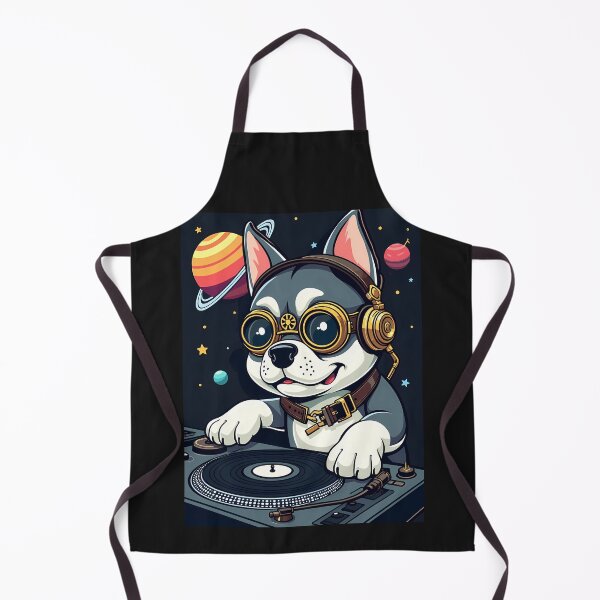 Item preview, Psychedelic Dog DJ in Space: Steampunk-Inspired Music Art designed and sold by VibeTCreations.