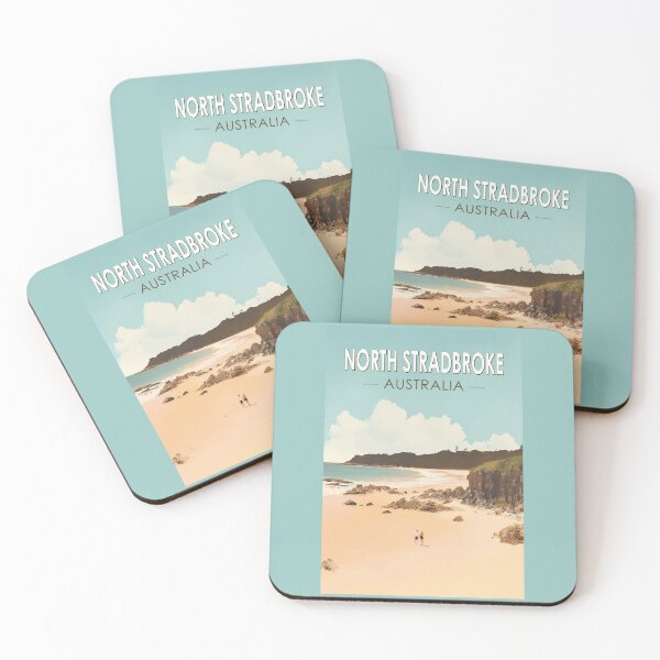 Item preview, North Stradbroke Island Australia Travel Art Vintage designed and sold by KrisSidDesigns.