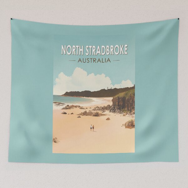Item preview, North Stradbroke Island Australia Travel Art Vintage designed and sold by KrisSidDesigns.