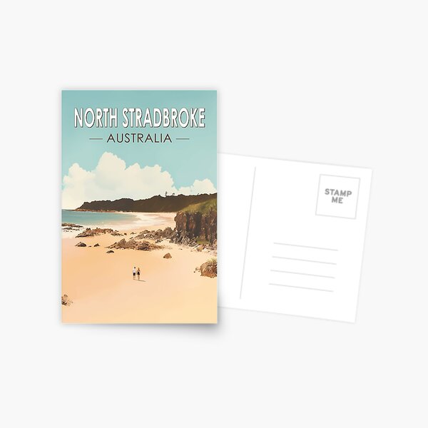 Item preview, North Stradbroke Island Australia Travel Art Vintage designed and sold by KrisSidDesigns.
