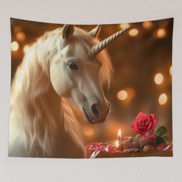 Item preview, Unicorn with Rose and Chocolates designed and sold by ACastilloArt.