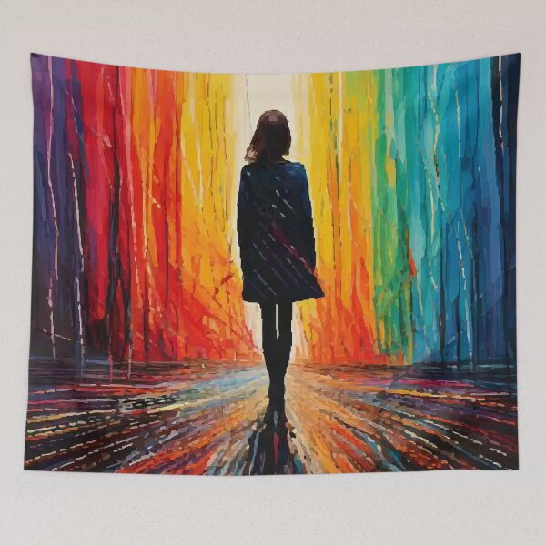 Item preview, Loneliness Concept Abstract Woman Art | Digitally Handmade Drawing Painting (Black BG) designed and sold by FilipeFerreira.