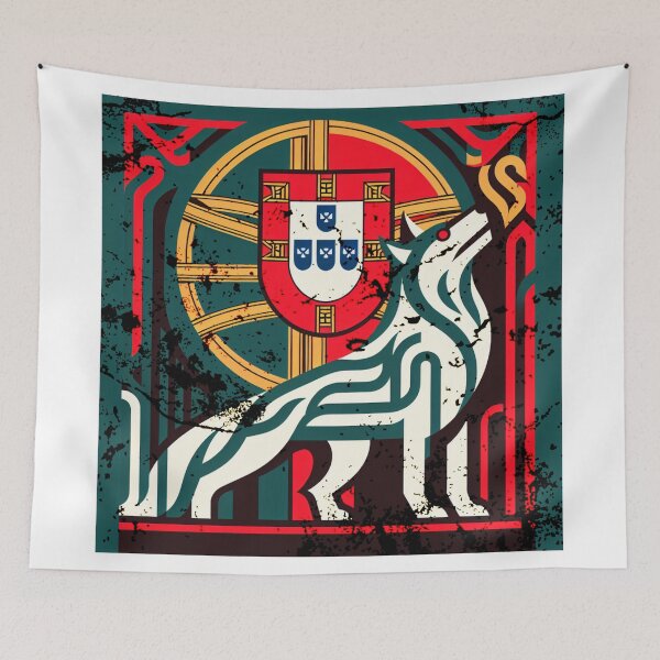Item preview, Portuguese flag and Iberian wolf designed and sold by Kaigorshirts.