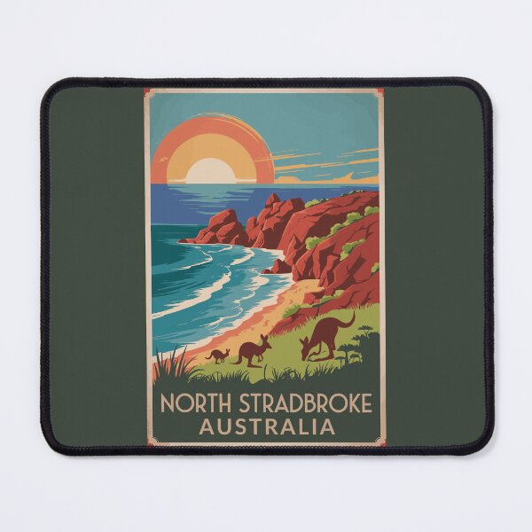 Item preview, North Stradbroke Island Kangaroos Illustration Travel Art Vintage designed and sold by KrisSidDesigns.