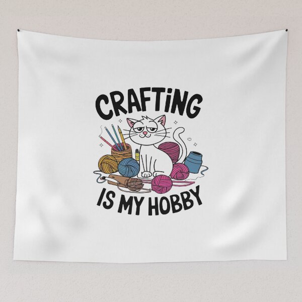 Item preview, Crafting Is My Hobby Cat designed and sold by MonkiFlipp.