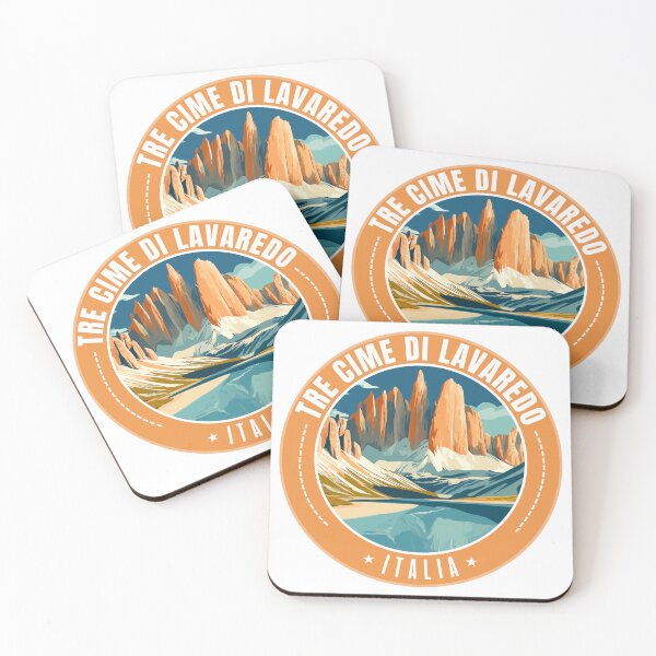 Item preview, Tre Cime di Lavaredo in Dolomiti di Sesto Italy Retro Travel Art Emblem designed and sold by MaateoDesign.