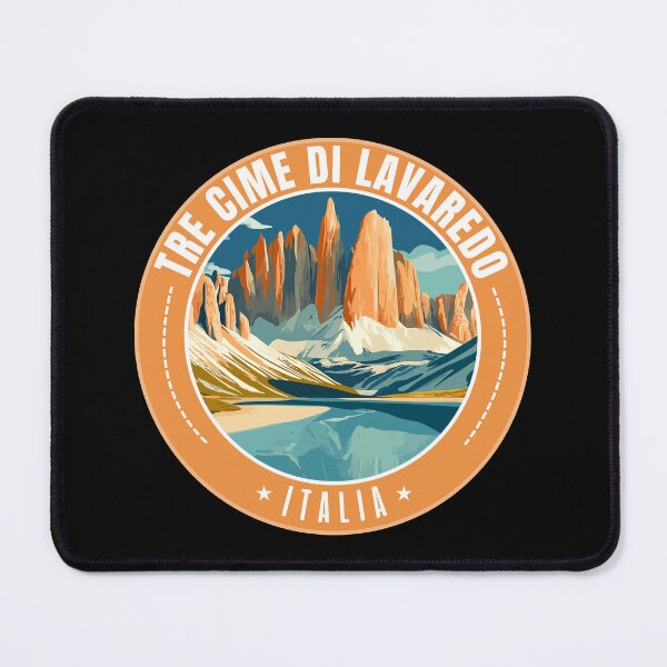 Item preview, Tre Cime di Lavaredo in Dolomiti di Sesto Italy Retro Travel Art Emblem designed and sold by MaateoDesign.
