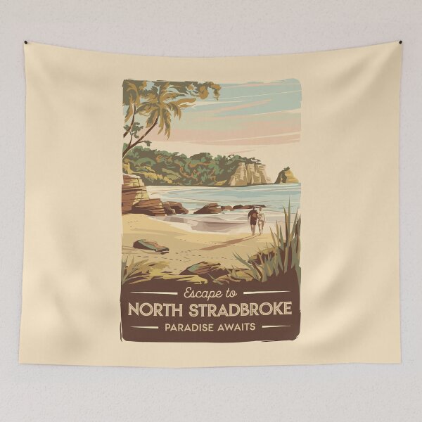 Item preview, North Stradbroke Island Australia Illustration Travel Art Vintage designed and sold by KrisSidDesigns.