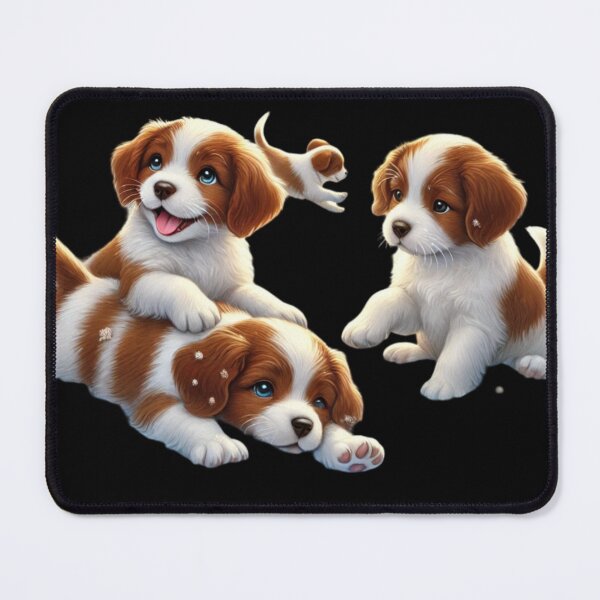 Item preview, Realistic puppy brittany dogs at play designed and sold by DamioPolArt.