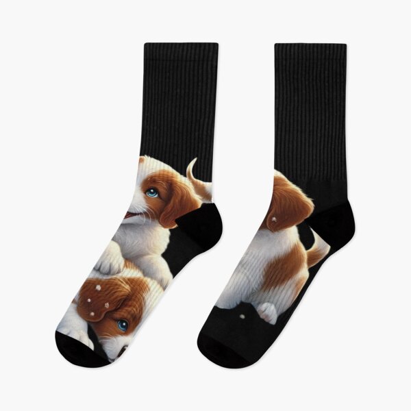 Item preview, Realistic puppy brittany dogs at play designed and sold by DamioPolArt.