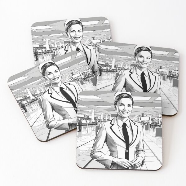 Item preview, Female Cabin Crew at the airport designed and sold by EMaviation_.