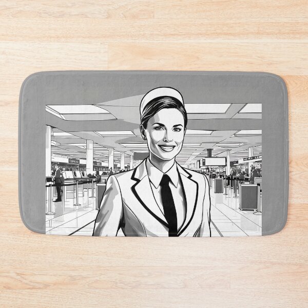 Item preview, Female Cabin Crew at the airport designed and sold by EMaviation_.