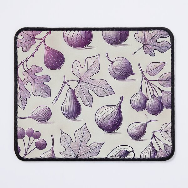 Item preview, Silhouettes of figs and purple plums drawn in thin lines designed and sold by Designer667.