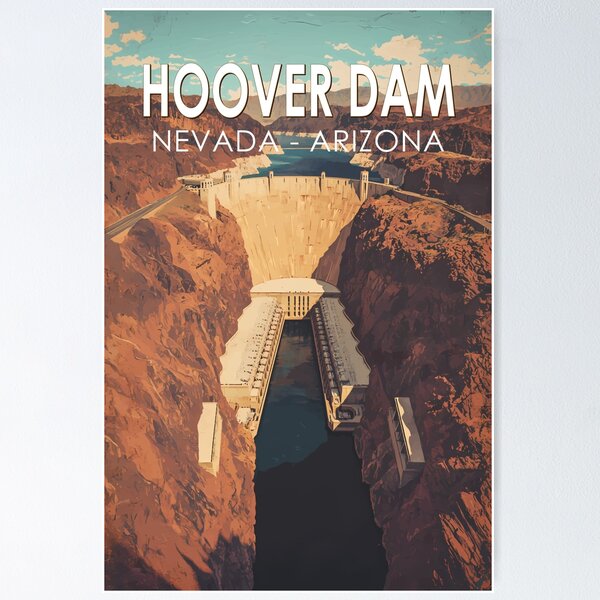 Item preview, Hoover Dam Travel Art Vintage designed and sold by KrisSidDesigns.