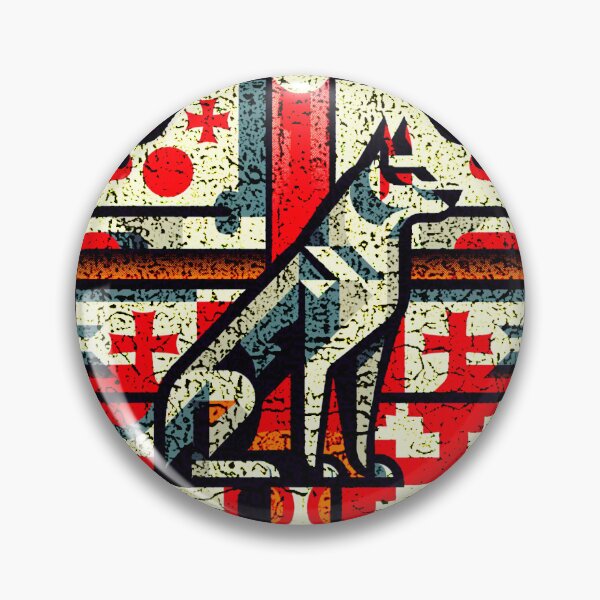 Item preview, Georgian national flag and eurasian wolf designed and sold by Kaigorshirts.
