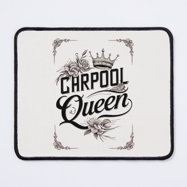 Item preview, Carpool Queen - Elegant Floral Design with Crown designed and sold by HOMEDESIGNPRINT.