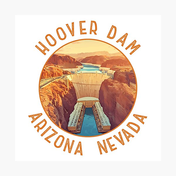 Item preview, Hoover Dam Retro Distressed Circle designed and sold by KrisSidDesigns.