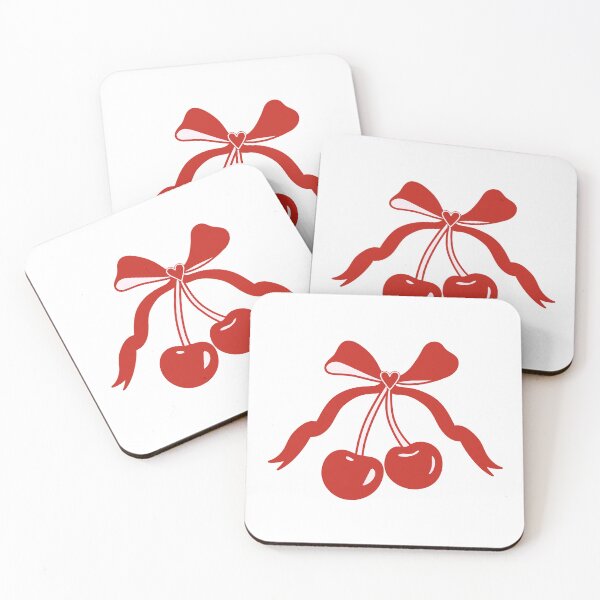 Item preview, Red cherries with bow. Heart bow. designed and sold by CoCoArt-Ua.