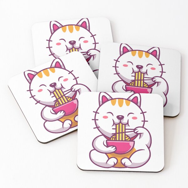 Item preview, Happy Cat Enjoying Noodles with Joy designed and sold by Dranassben17.