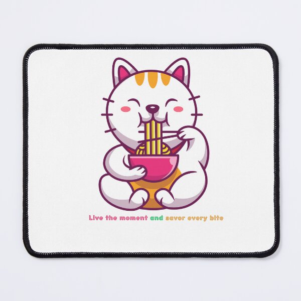 Item preview, Happy Cat Enjoying Noodles with Joy designed and sold by Dranassben17.