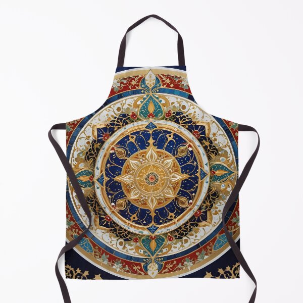 Item preview, Golden Star Mandala with Floral and Celestial Motifs designed and sold by MandalasShops.
