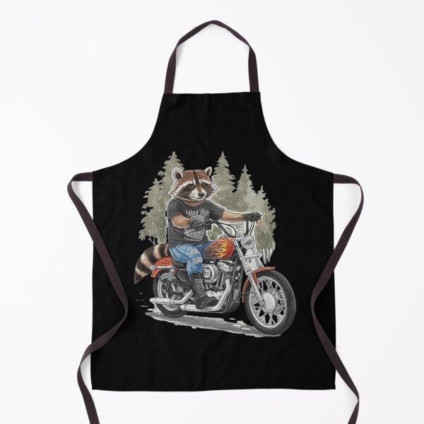 Item preview, Raccoon on a Motorcycle: Cool Biker Design in the Forest designed and sold by love3617.